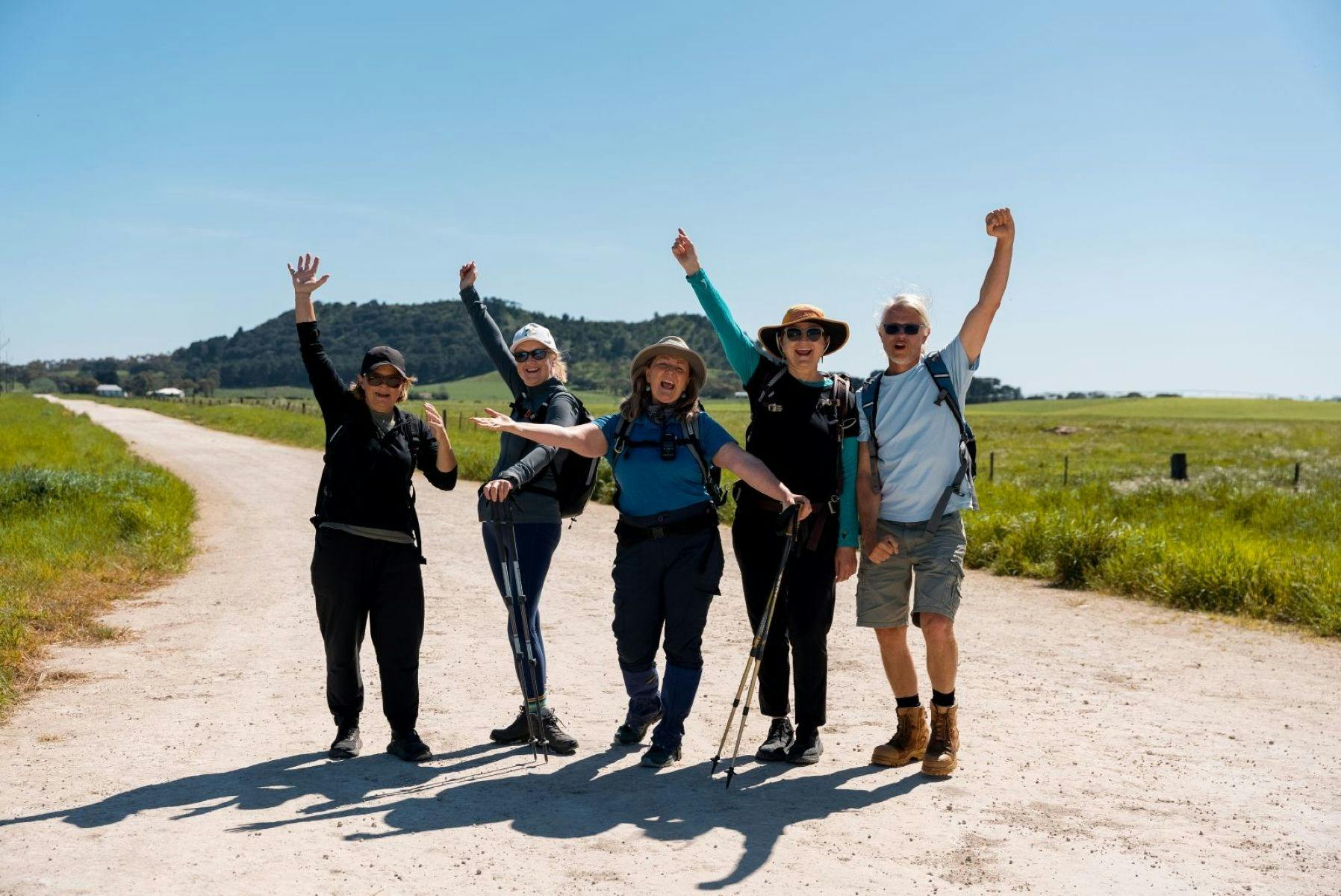 Aussie Camino - Pilgrims on the trail with tour guide in the middle