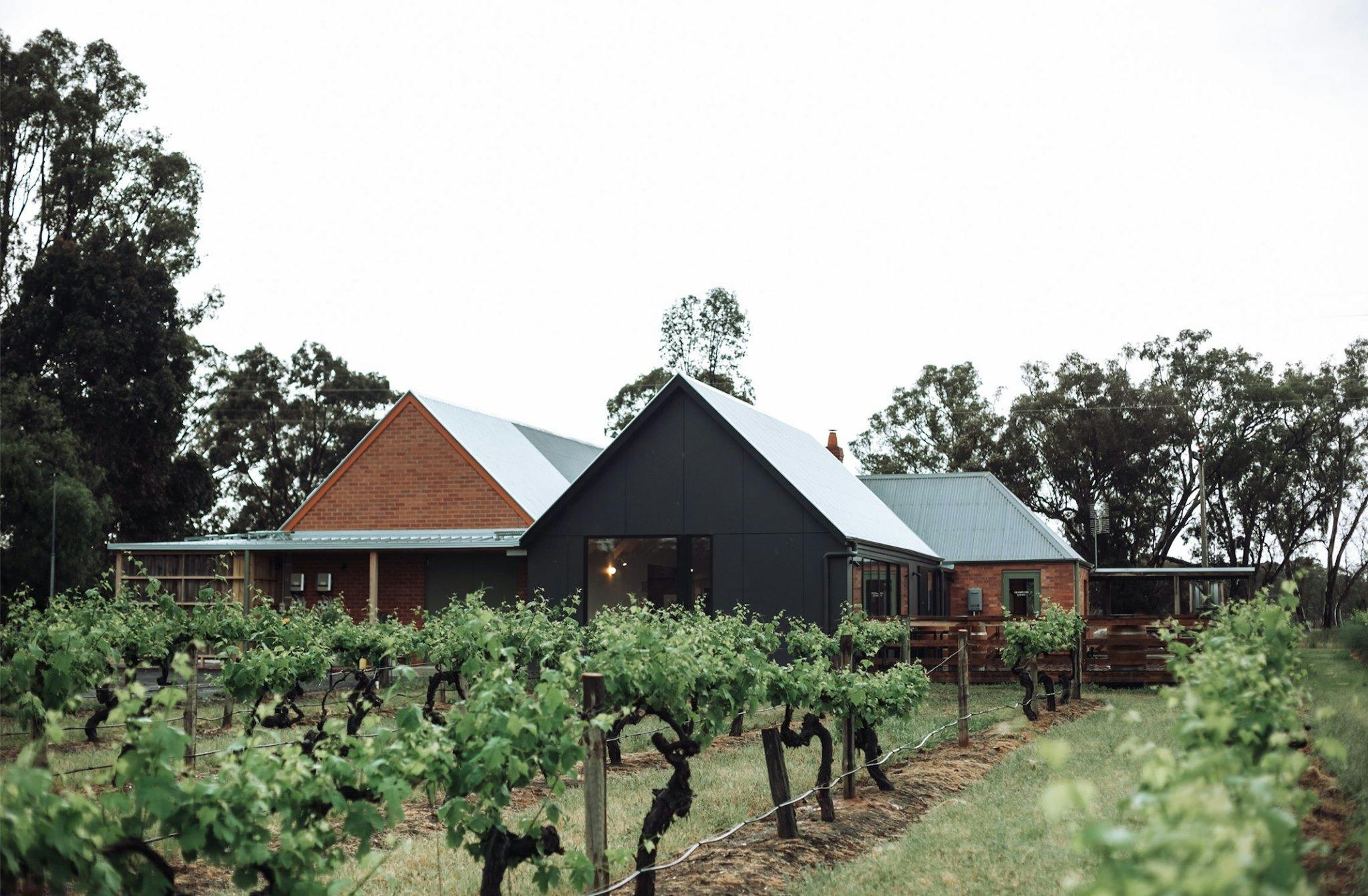 building in vineyard