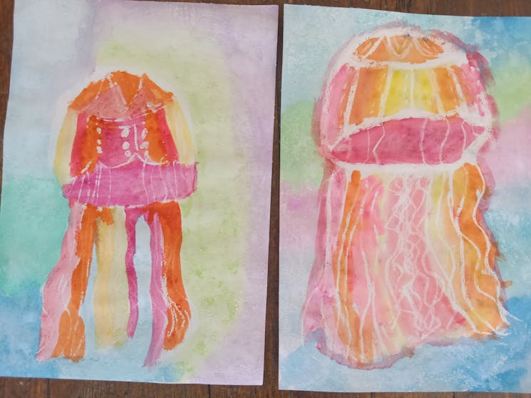 Paintings of jellyfishes