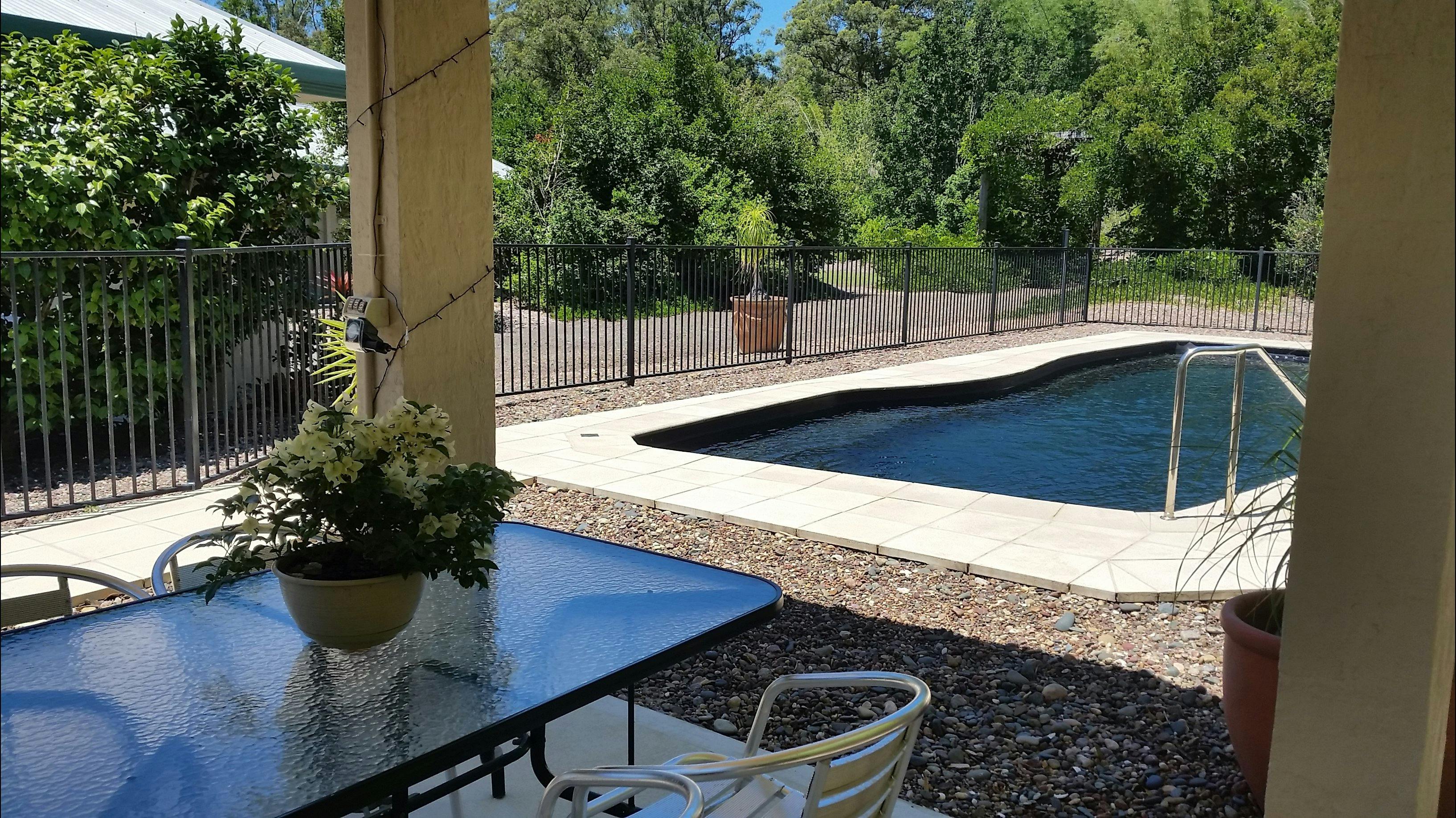 Pool house barbecue area