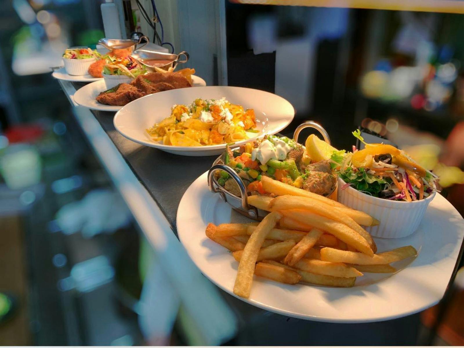 Plates of food ready to be served