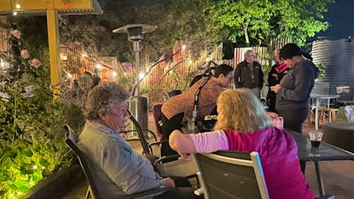 Mingling in the gorgeous garden space