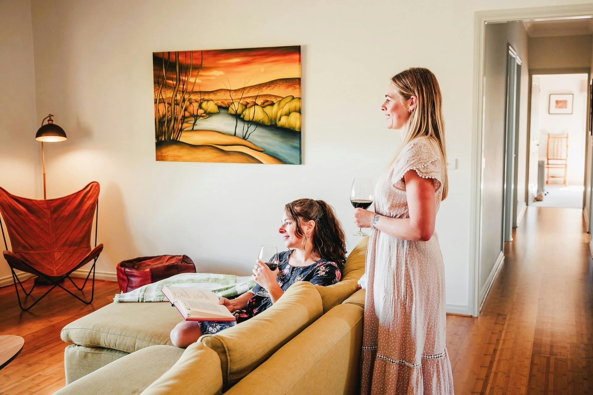 Guests enjoying the views from the lounge room