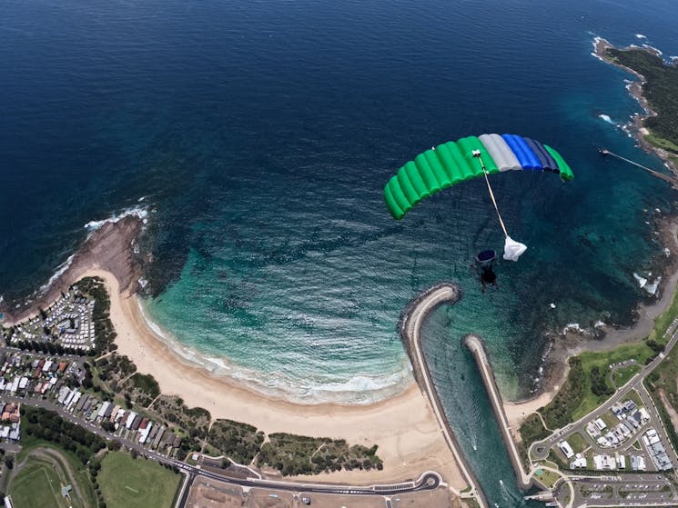 Skydiving over Shellharbour