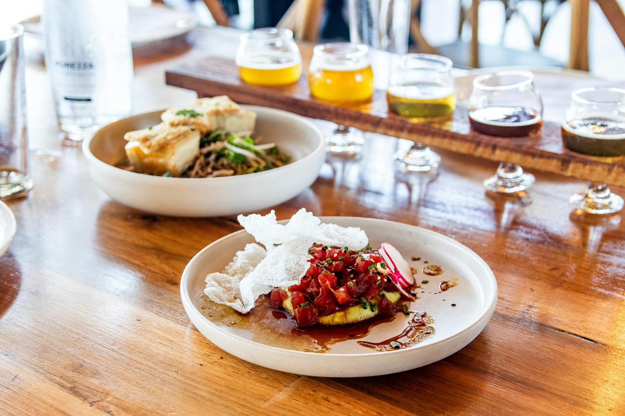 Match our asian inspired menu with our varied tasting paddles