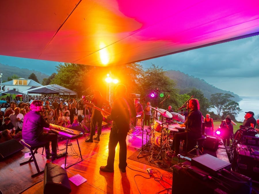 Outdoor concert at Bundanon with the Sholhaven river in the background
