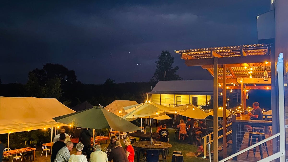 Beer Garden at night