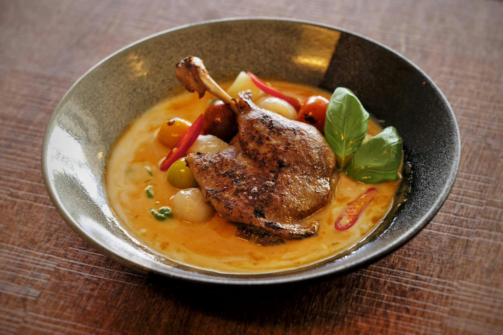Confit duck red curry