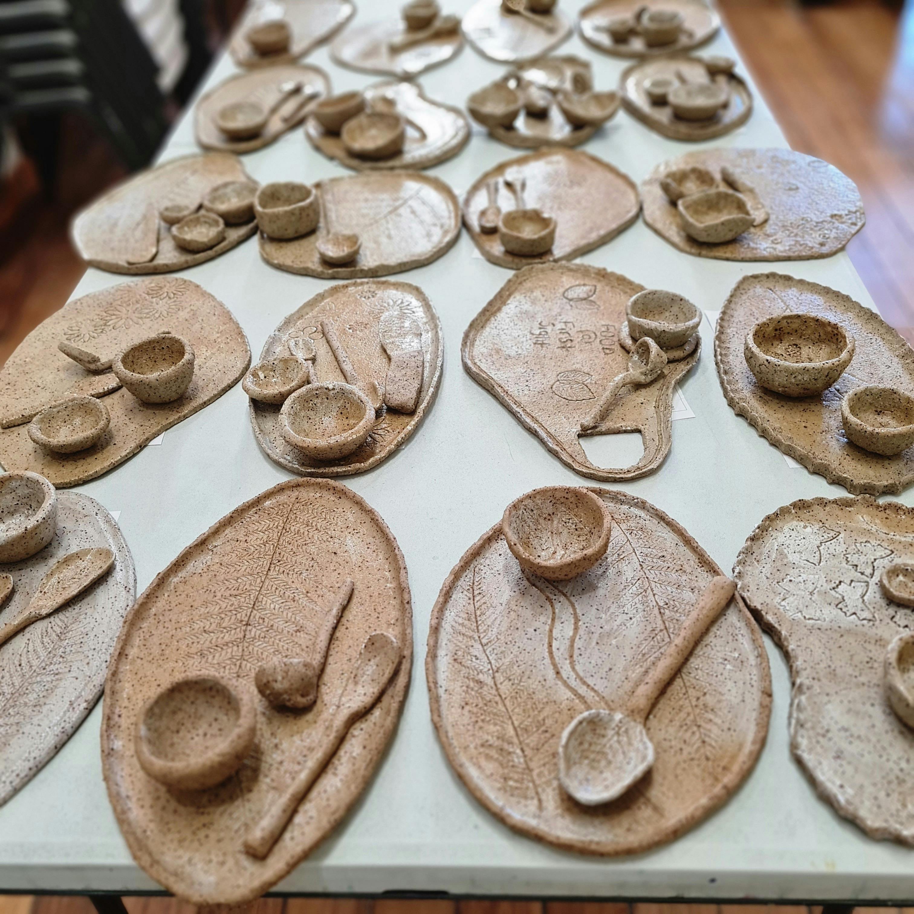 Hand build clay platters