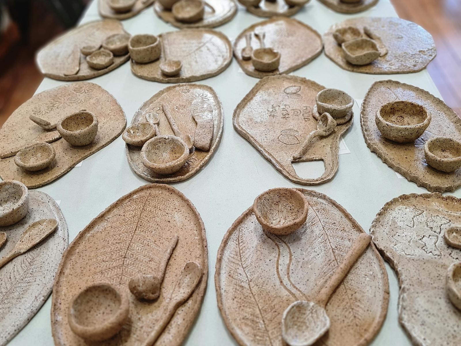 Hand build clay platters