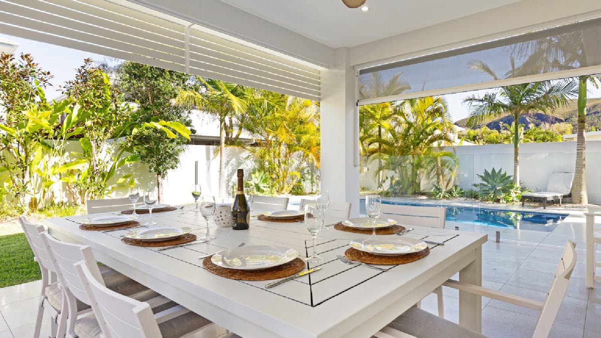 Outdoor dining with BBQ