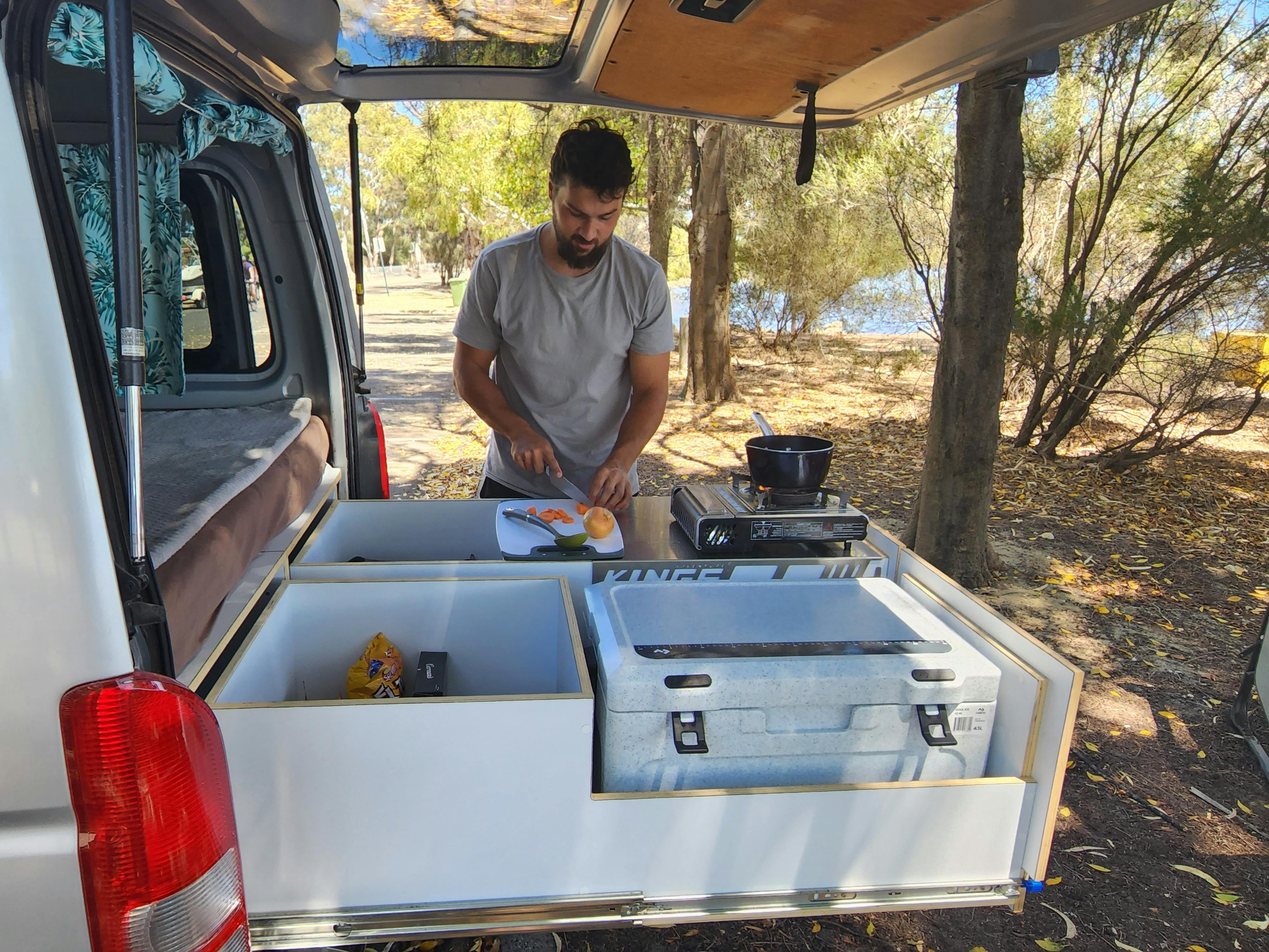 Person using cooking facilties
