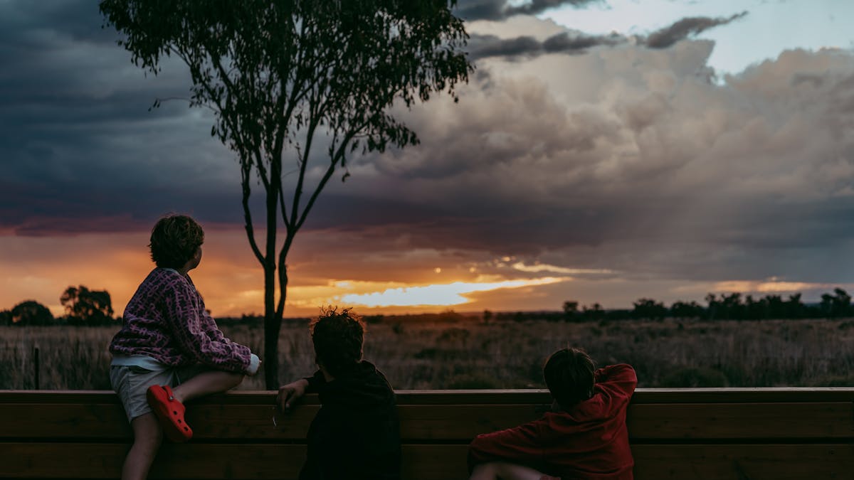 Sunset swing at Lake Coolmunda Caravan Park
