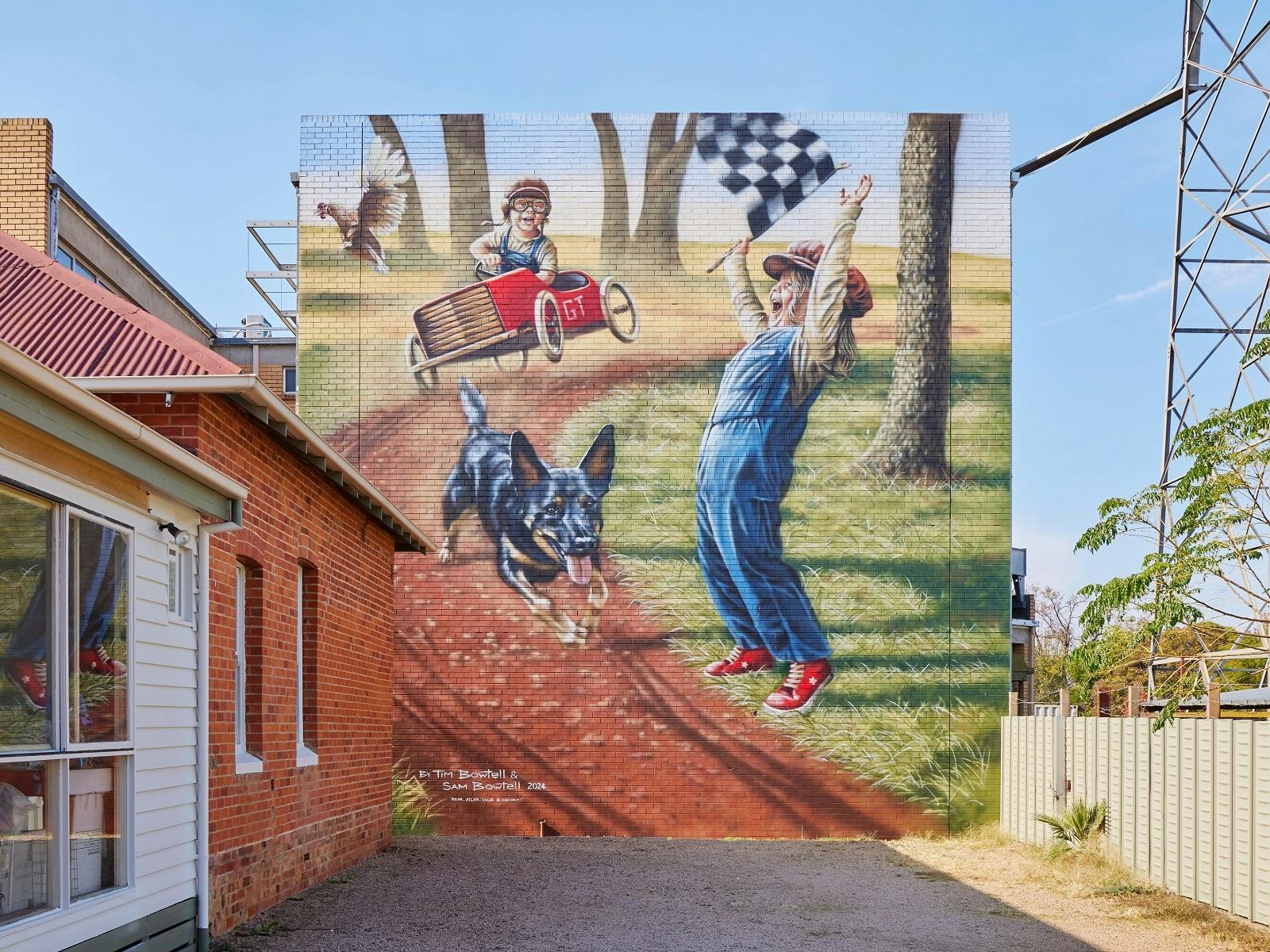 Art work completed in 2024 as part of the Benalla Street Art Festival.