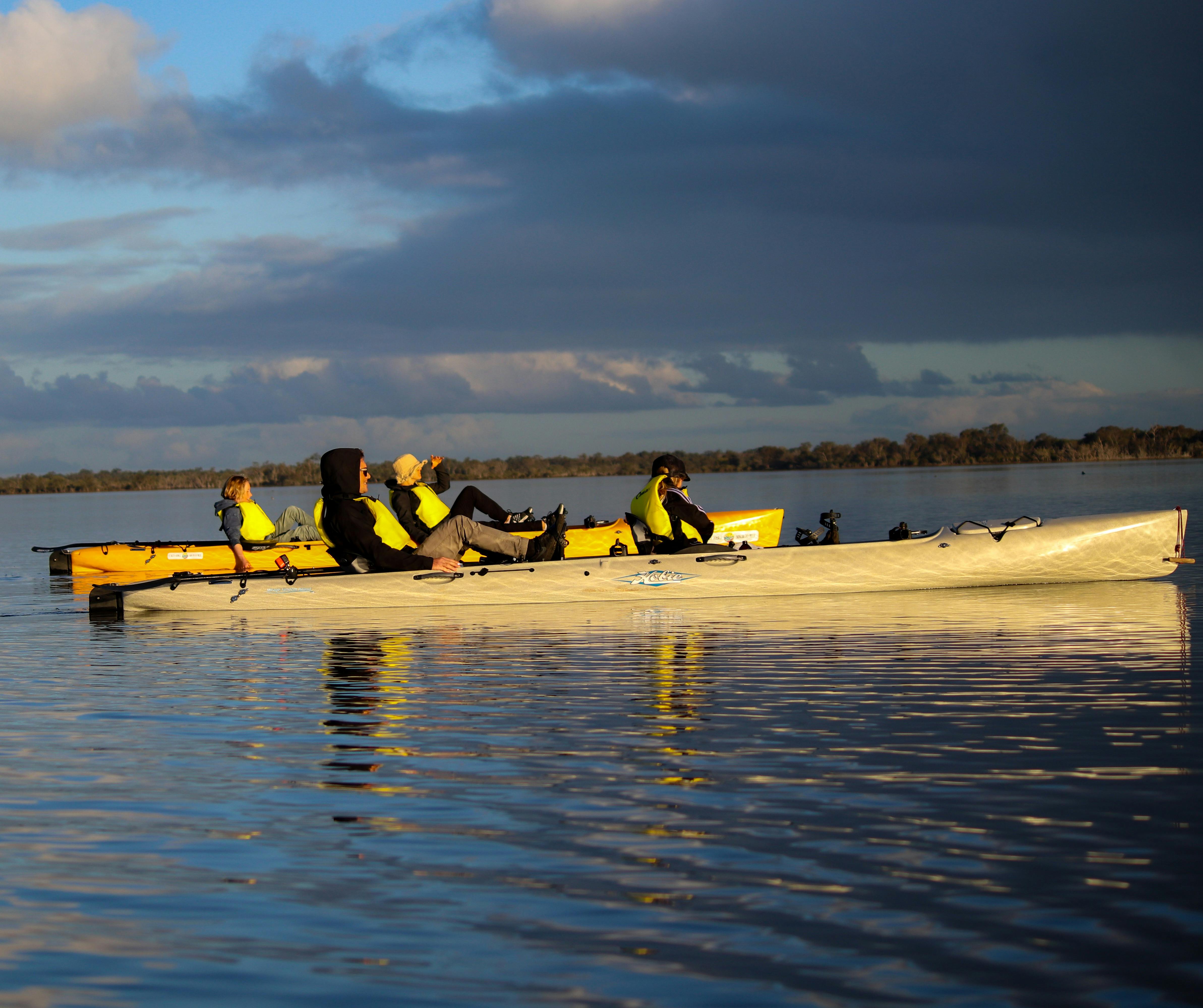2 kayaks glassy water