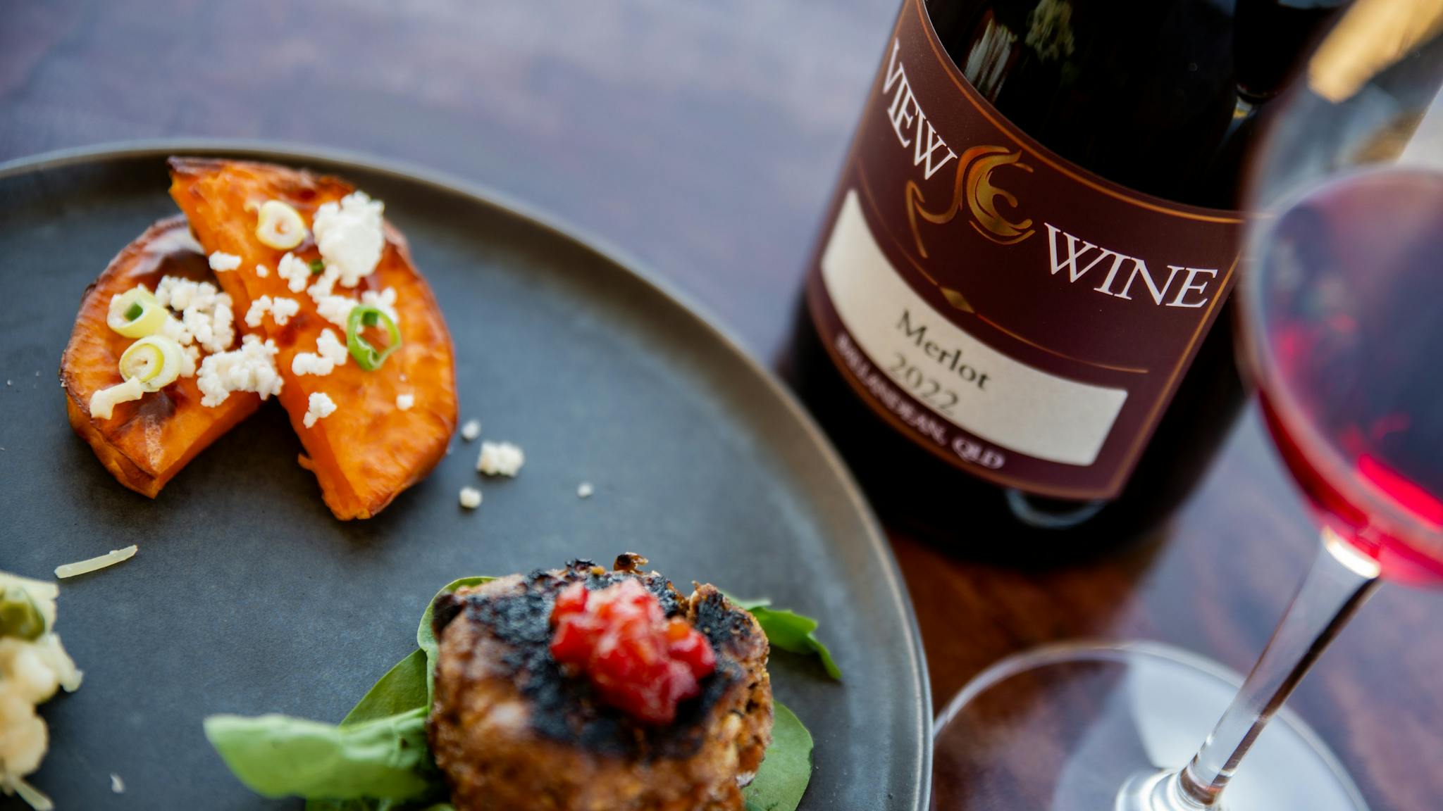 Sample of Food and Wine Pairing at View Wine in Ballandean, Queensland Sample of Food and Wine Pairing at View Wine in Ballandean, Queensland