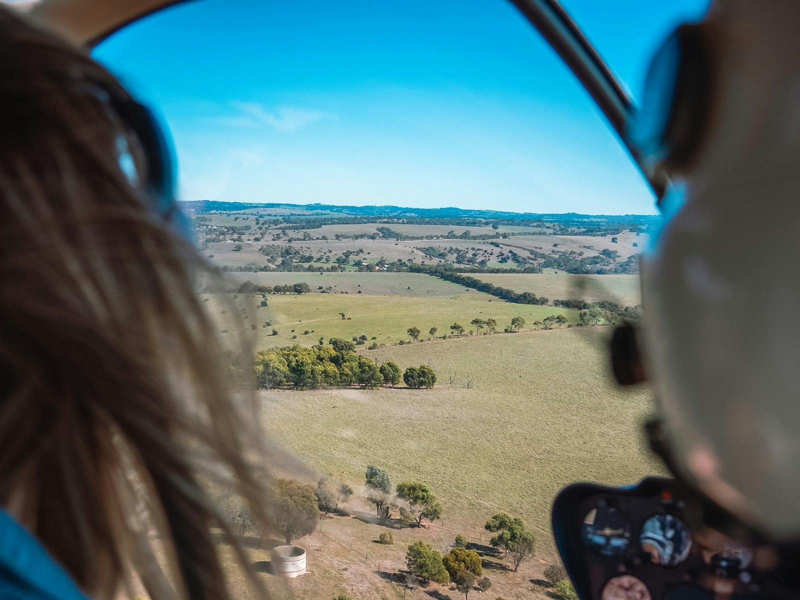 Guests enjoying their scenic flight over the Adelaide Hills