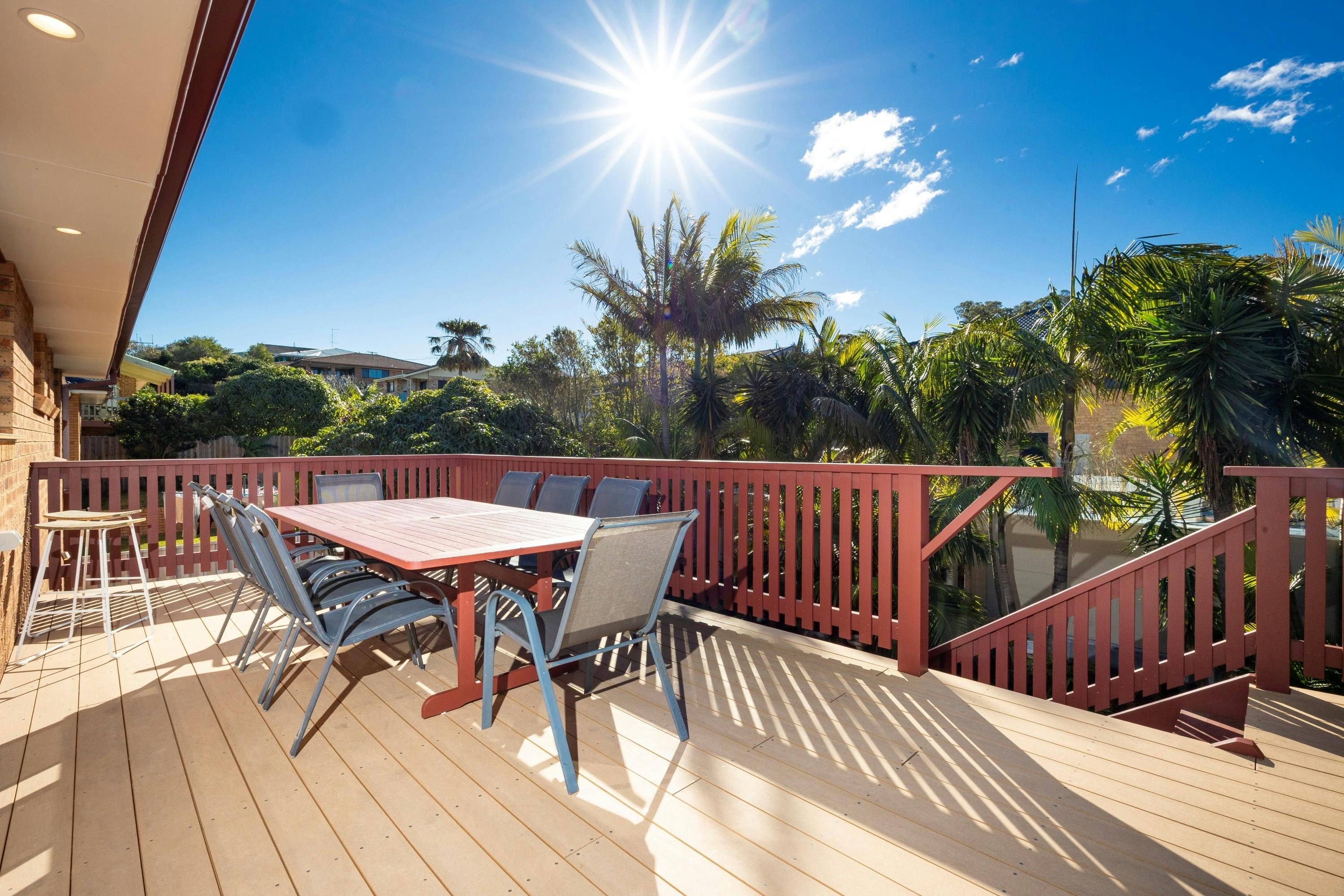 Deck with dining setting