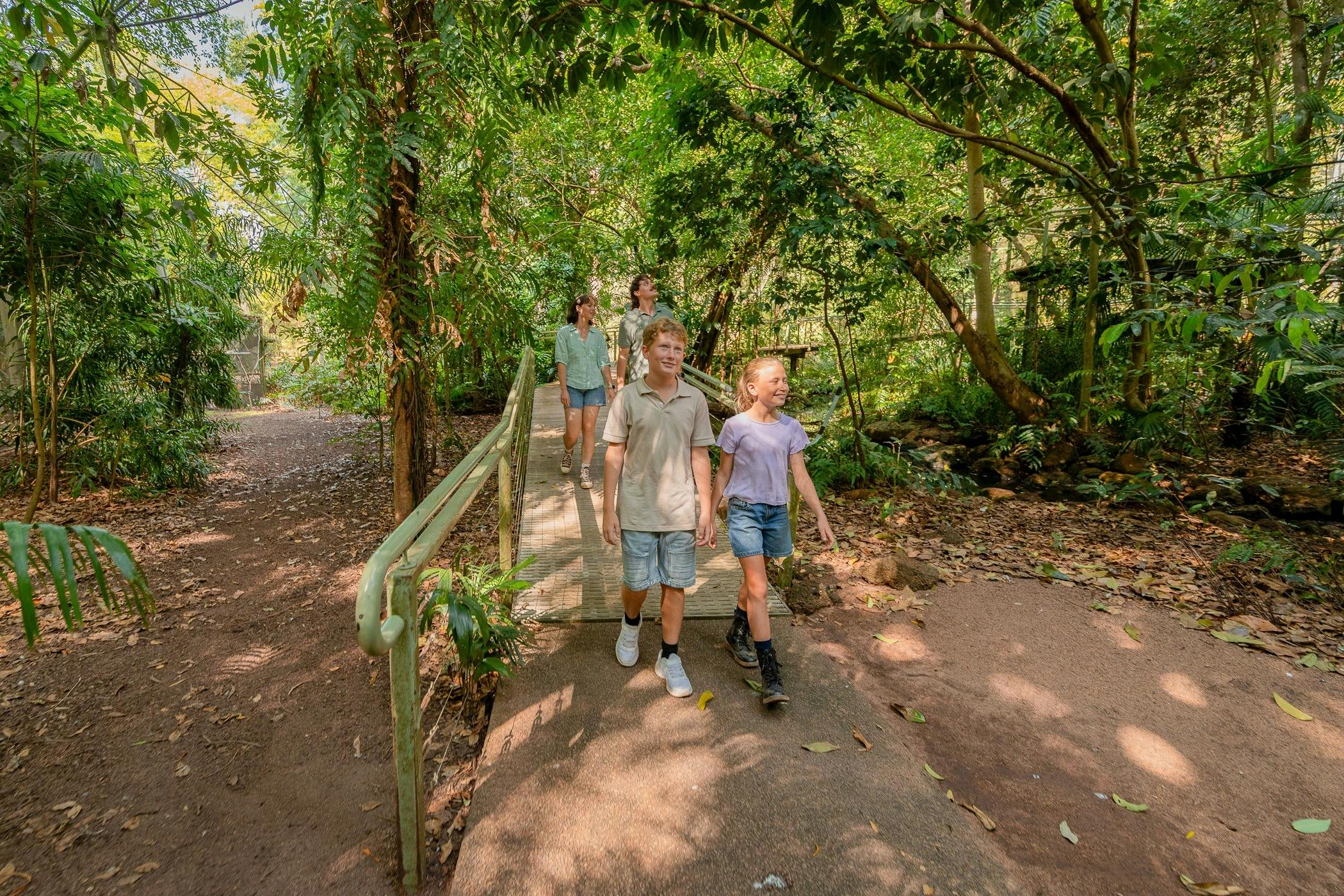 Explore lush monsoon forest habitats on scenic trails through the Top End.