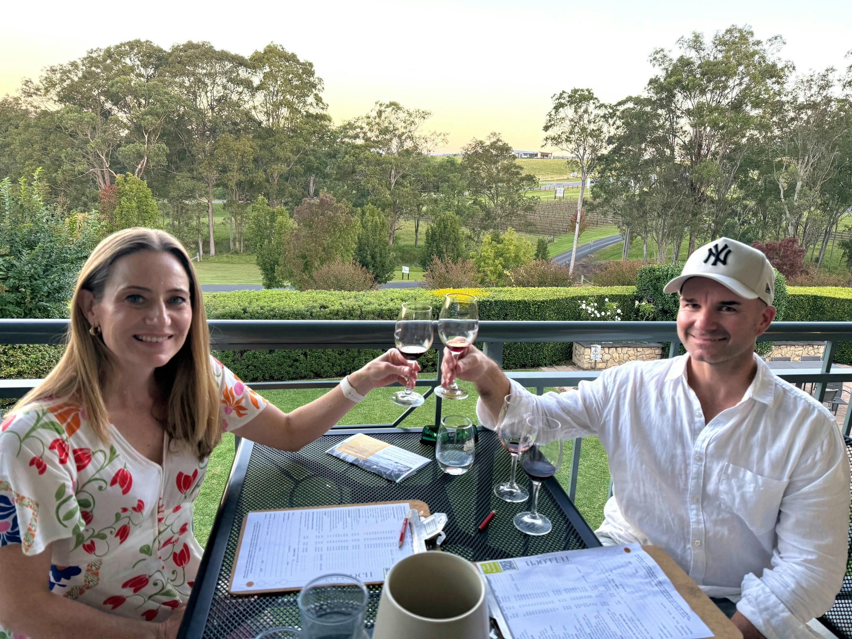 Guests enjoying a wine tasting