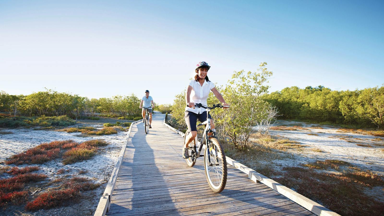 Cycling at the beach