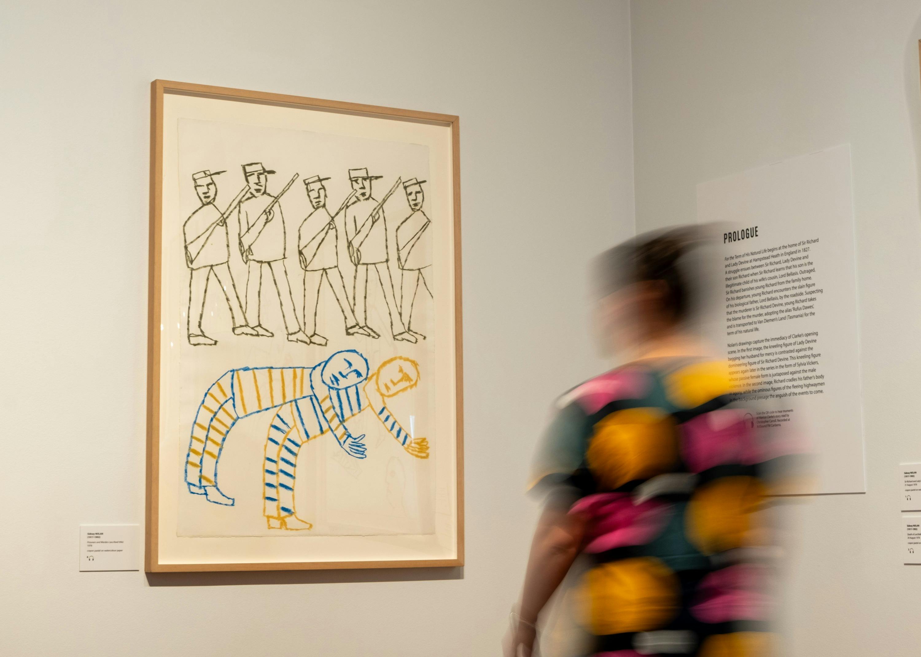 Person explores works of Sidney Nolan at For the Term of His Natural Life exhibition