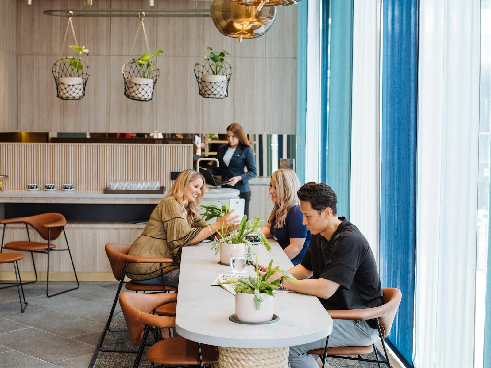 Image of people in a visitor lounge
