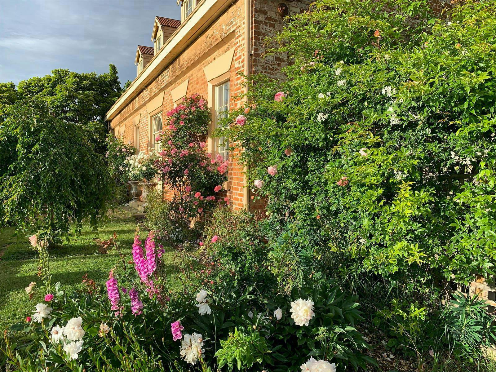 Racecourse Inn exterior with climbing roses