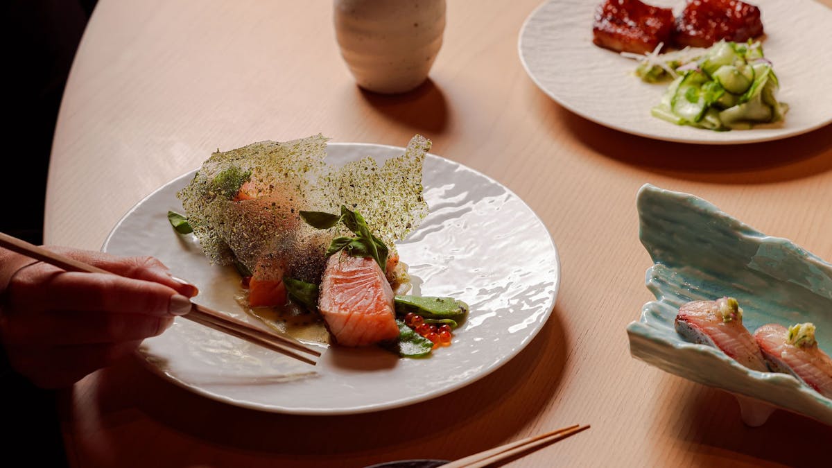A salmon dish at Sokyo