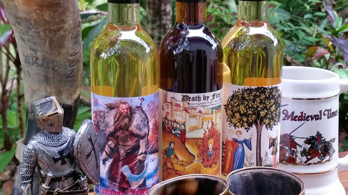 Mead bottles and horns