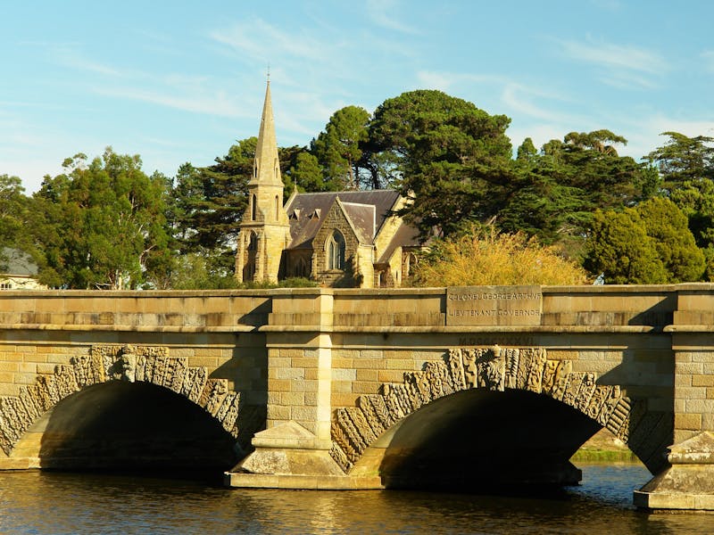 View of Ross Bridge and Church, Tasmania