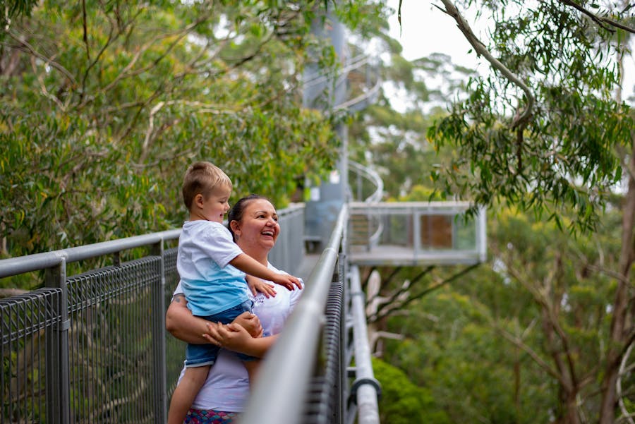 Mother and son on Treetop Walk