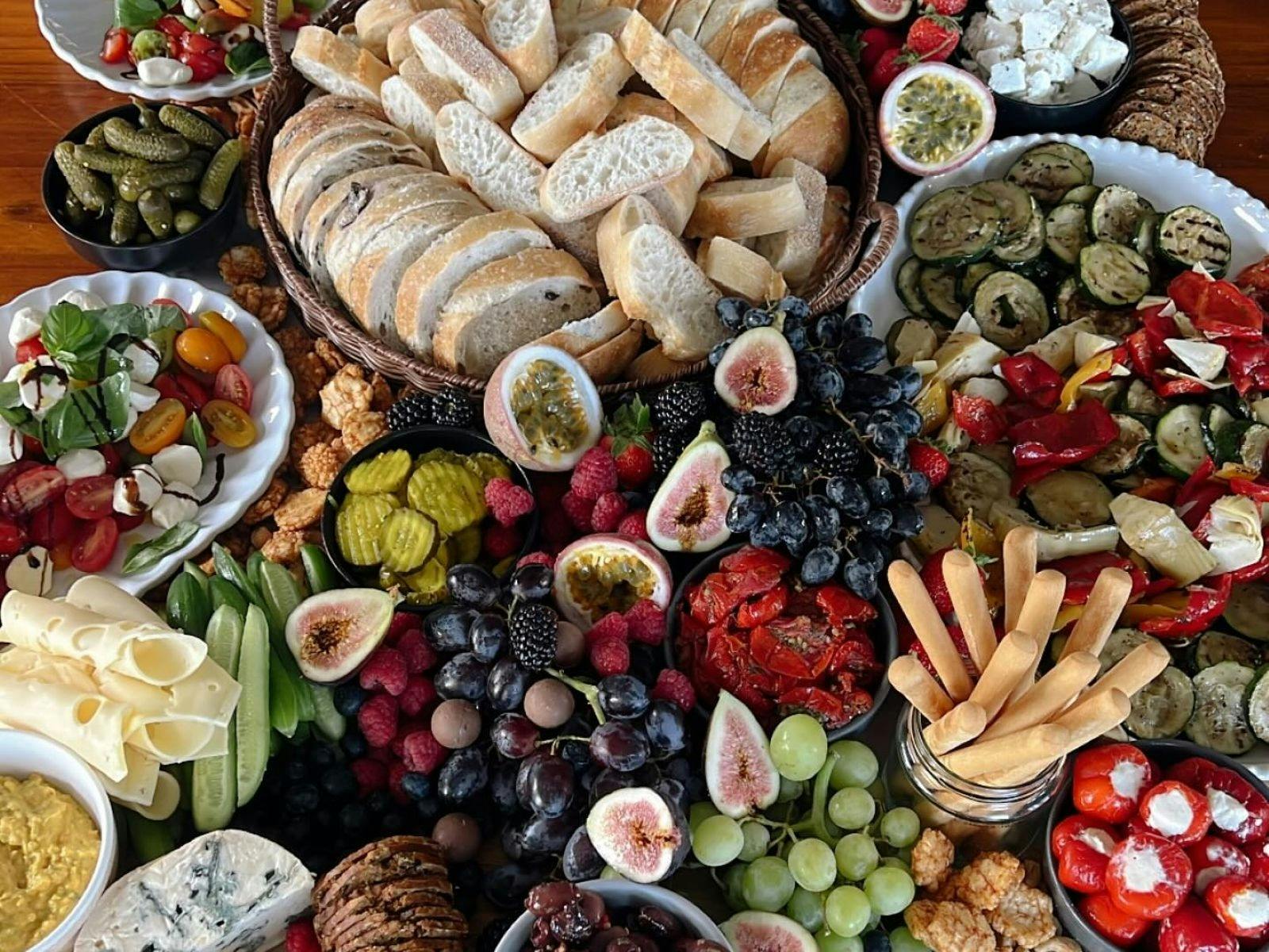 Amazing colourful display of food