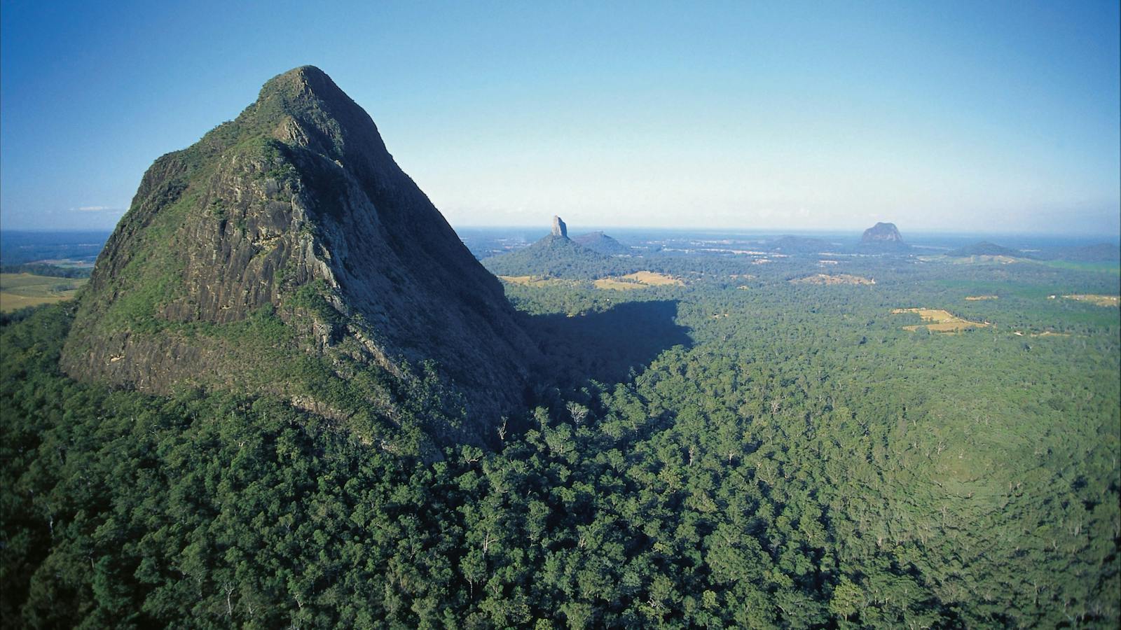 Aerial view of Mount Tibrogargan.