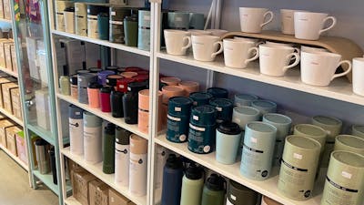 Reusable cups and ceramics show Pom Pom Store’s timeless design focus.
