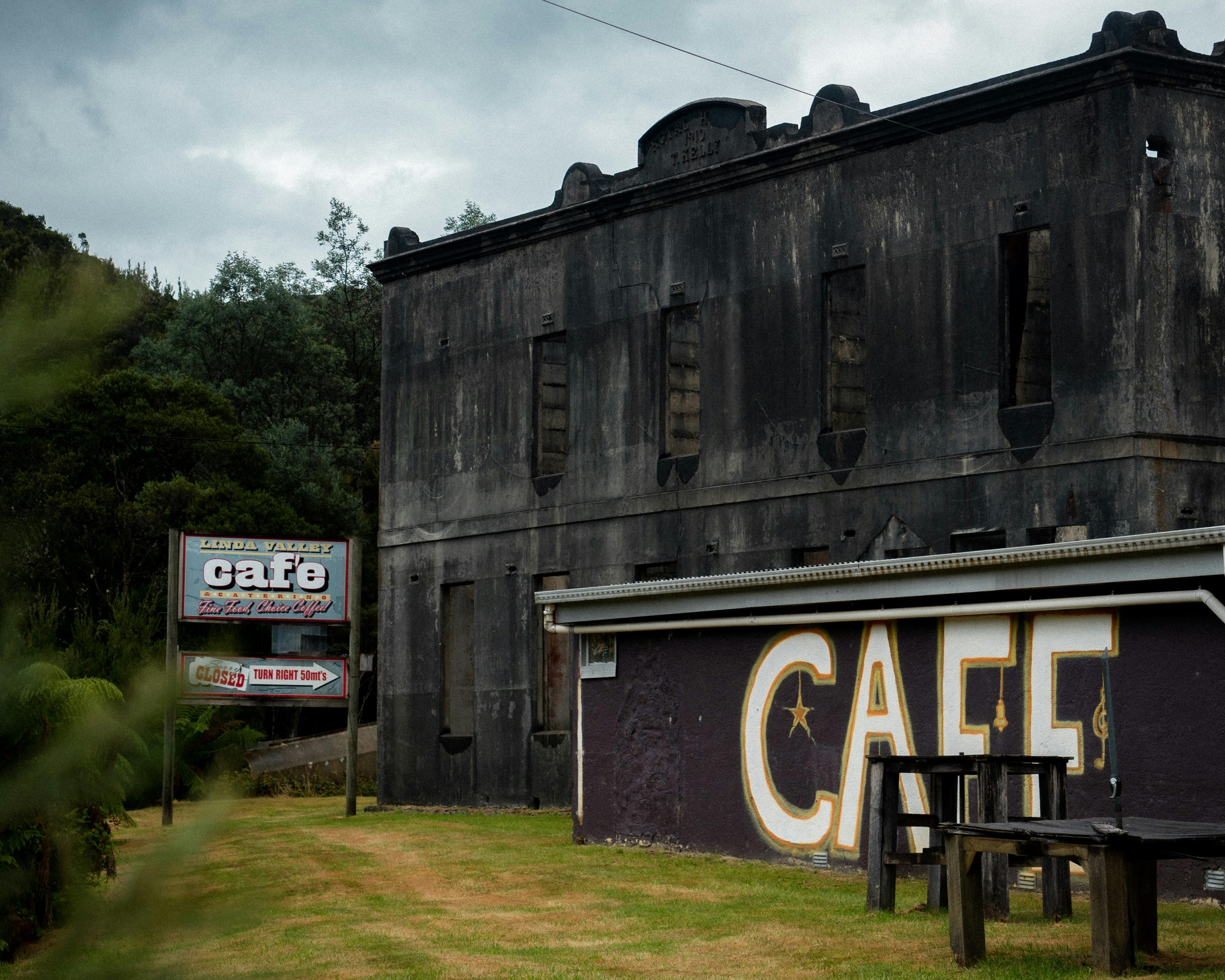 Abandoned cafe in Linda on the West Coast of Tasmania