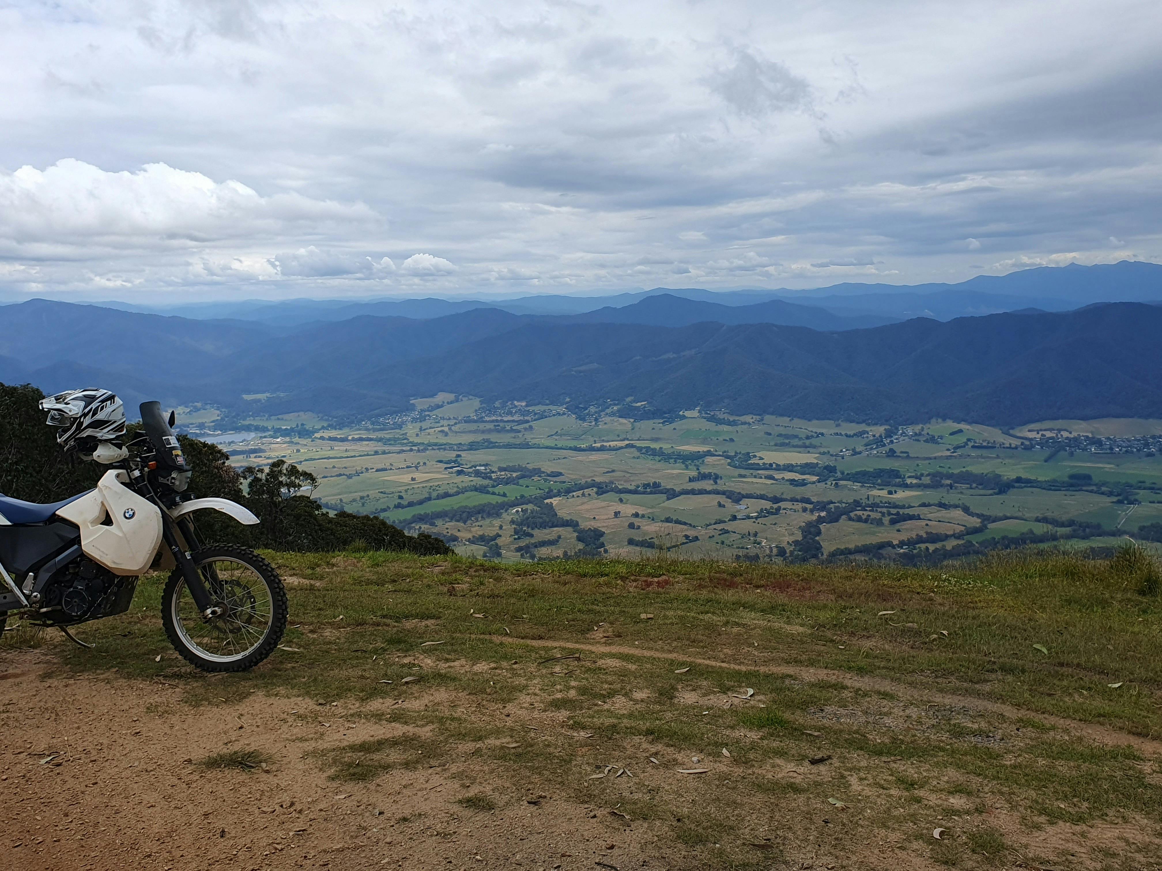 Scenic shot from a mountain top overlooking High Country valleys