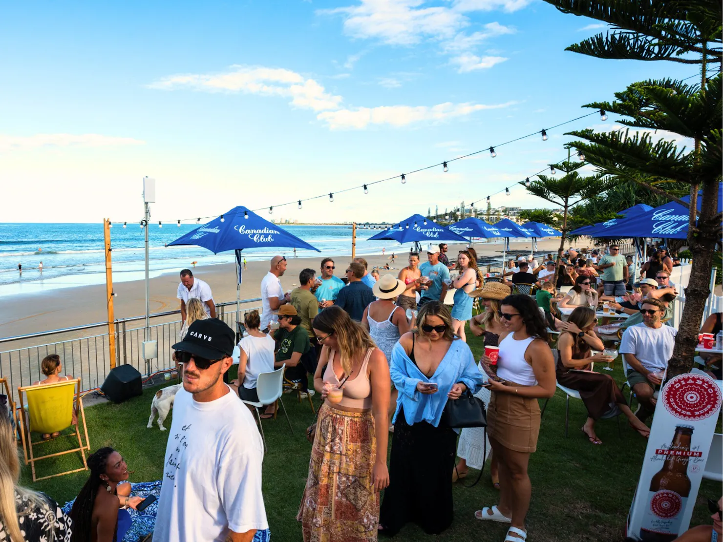 Beach Bar, crowded, on the beach