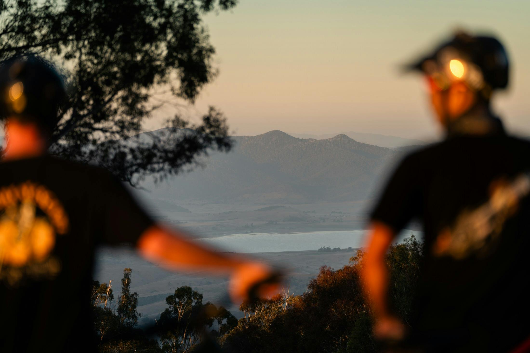 Riders on Krank Dog looking towards Lake Omeo