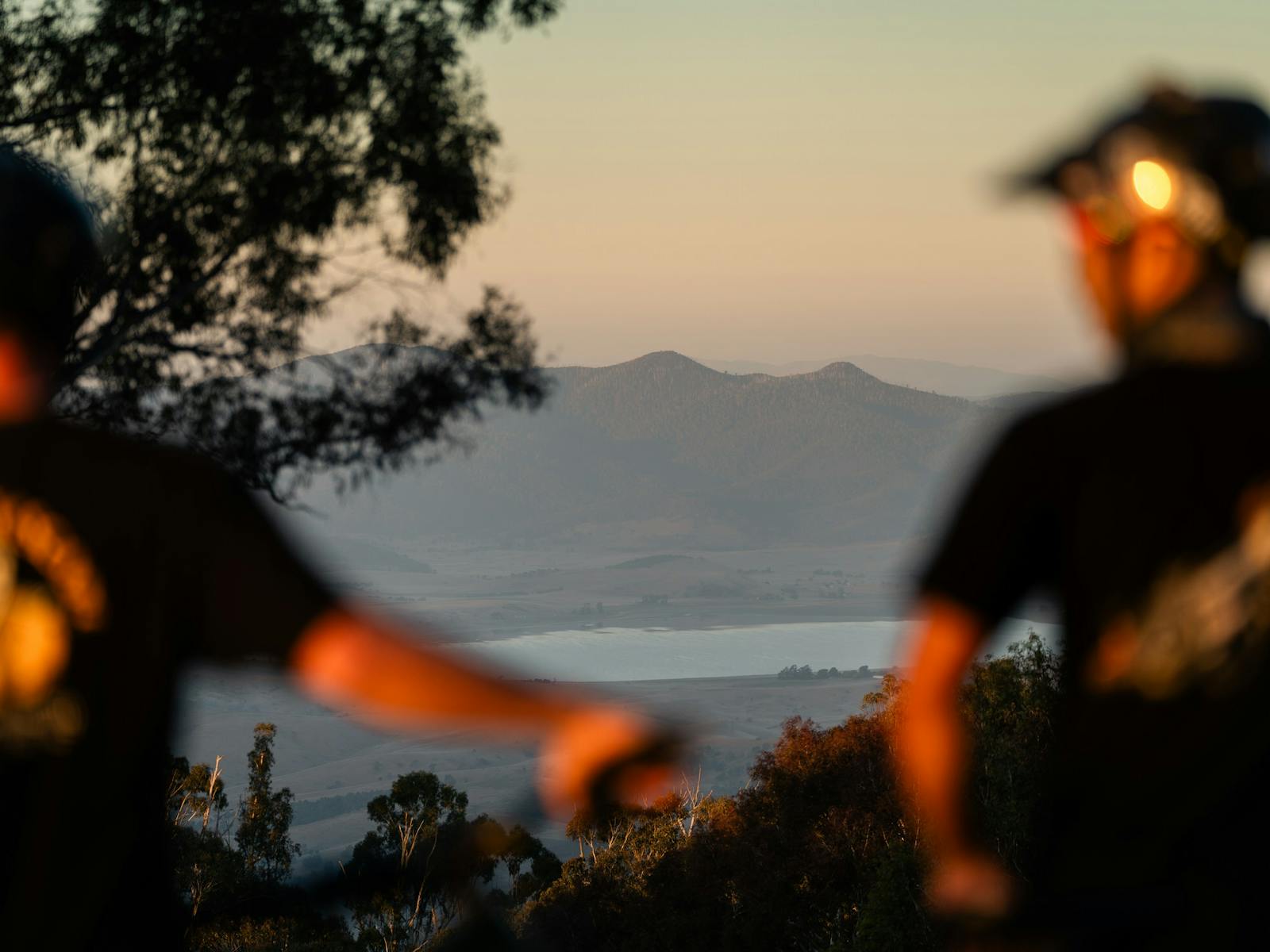 Riders on Krank Dog looking towards Lake Omeo