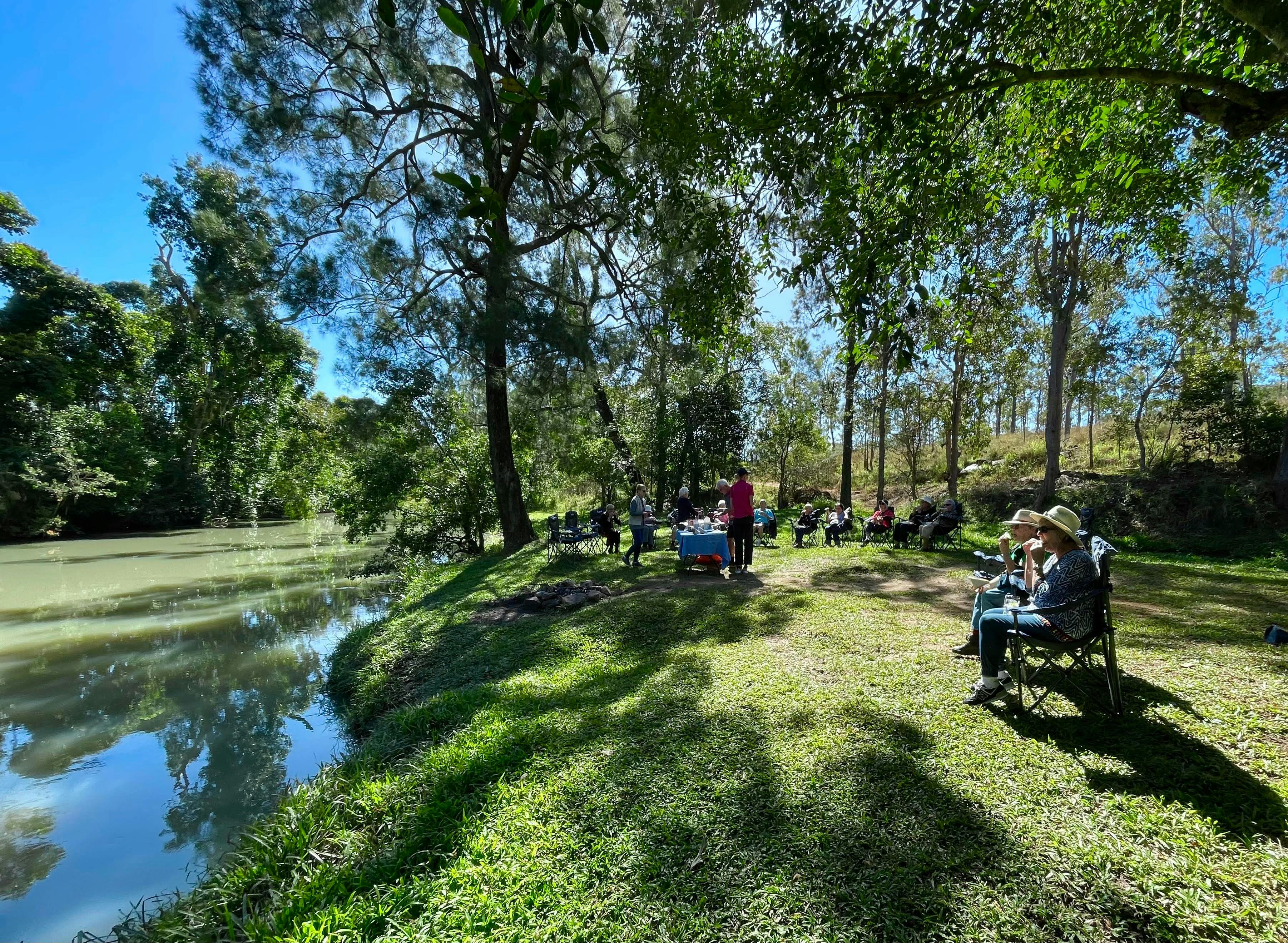 Having lunch beside Blencoe Creek