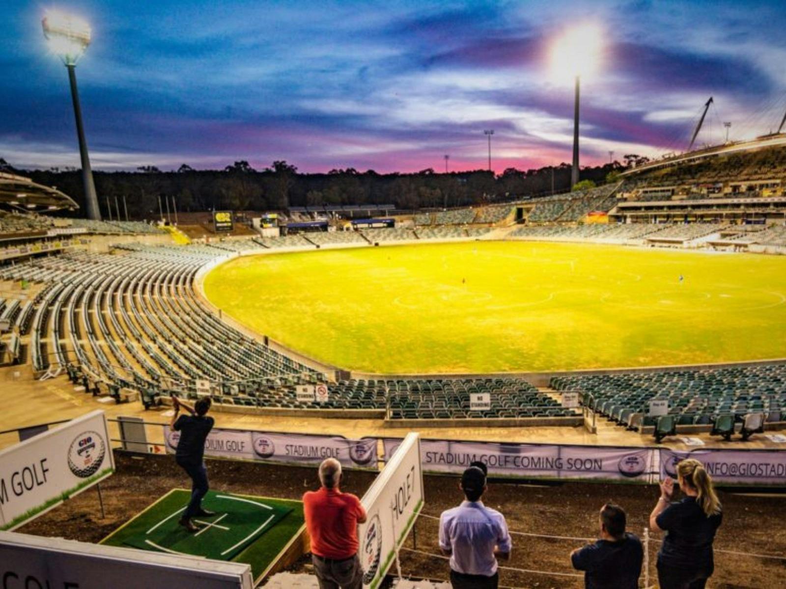 Golfers at GIO Stadium Canberra