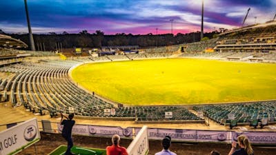 Golfers at GIO Stadium Canberra