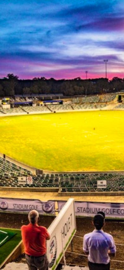 Golfers at GIO Stadium Canberra