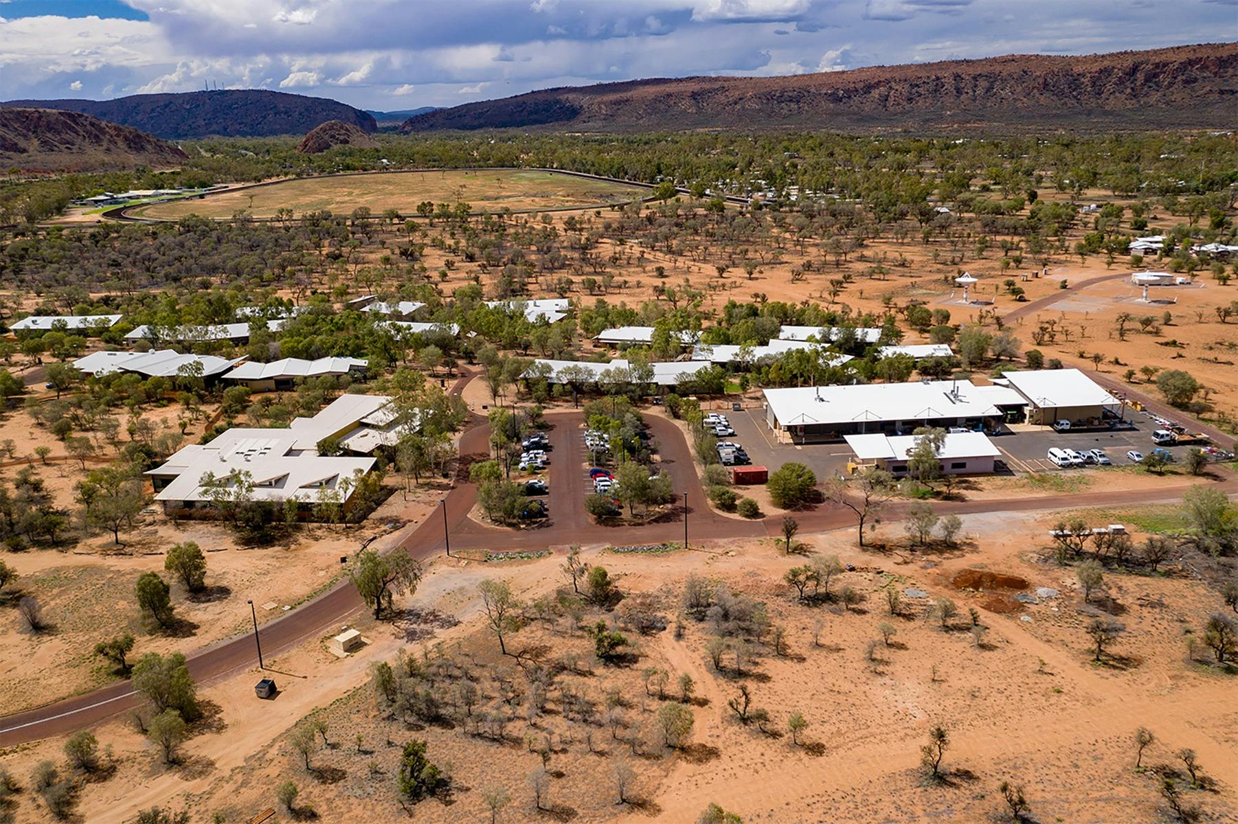 Precinct aerial view towards The Gap