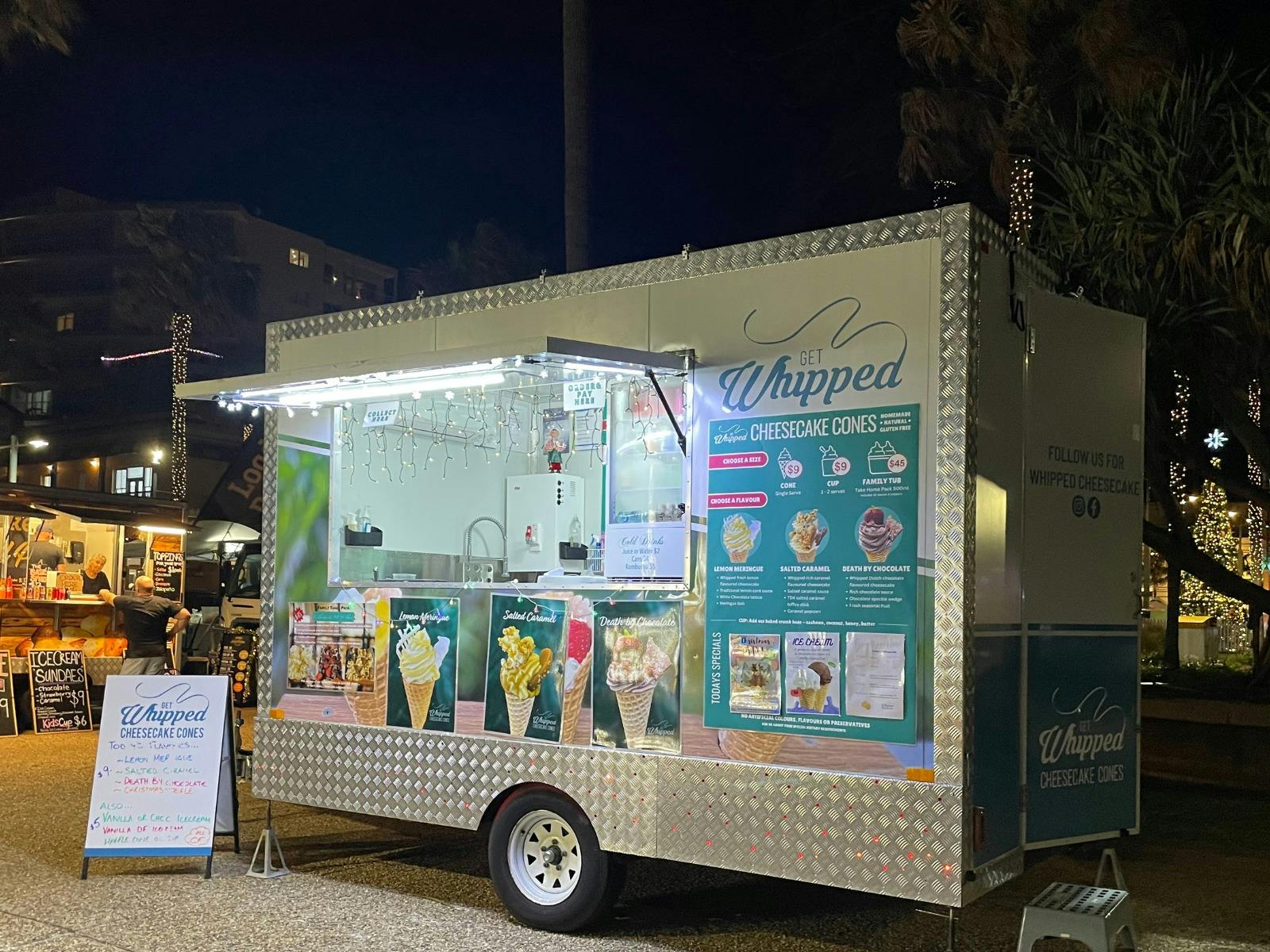 Get Whipped Cheesecake Cones by night