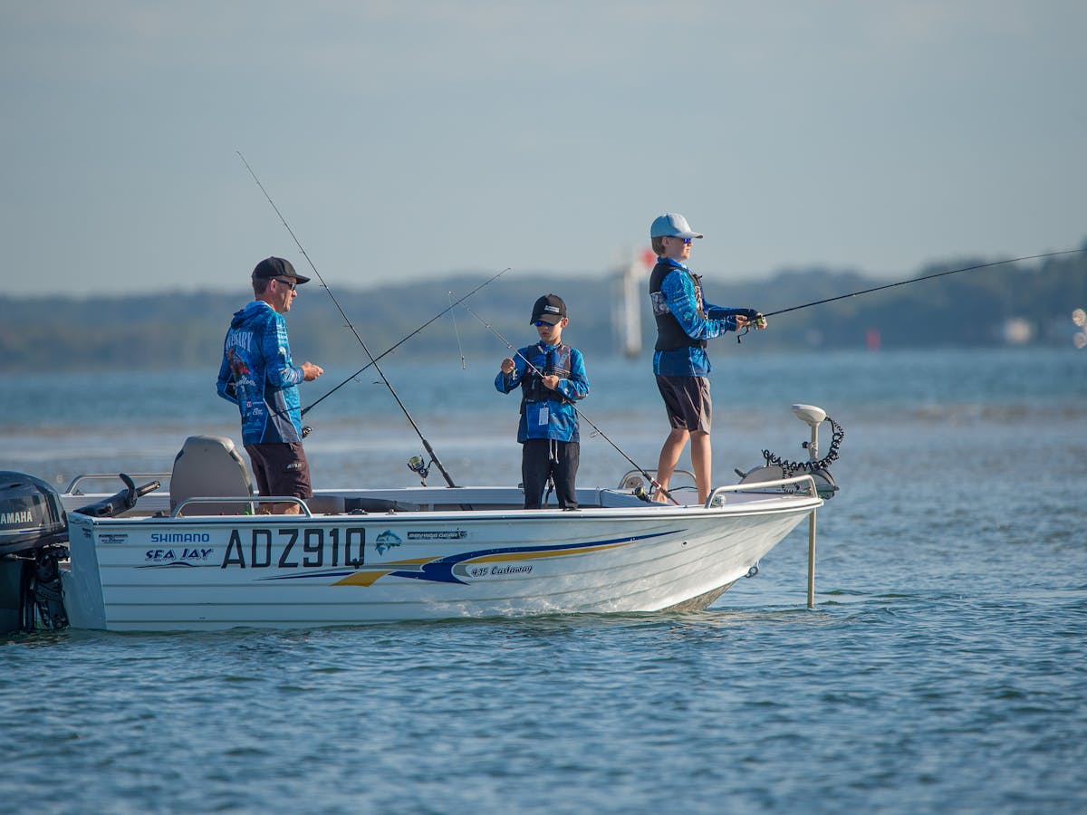 Kids learning about sustainable fishing and marine conservation.