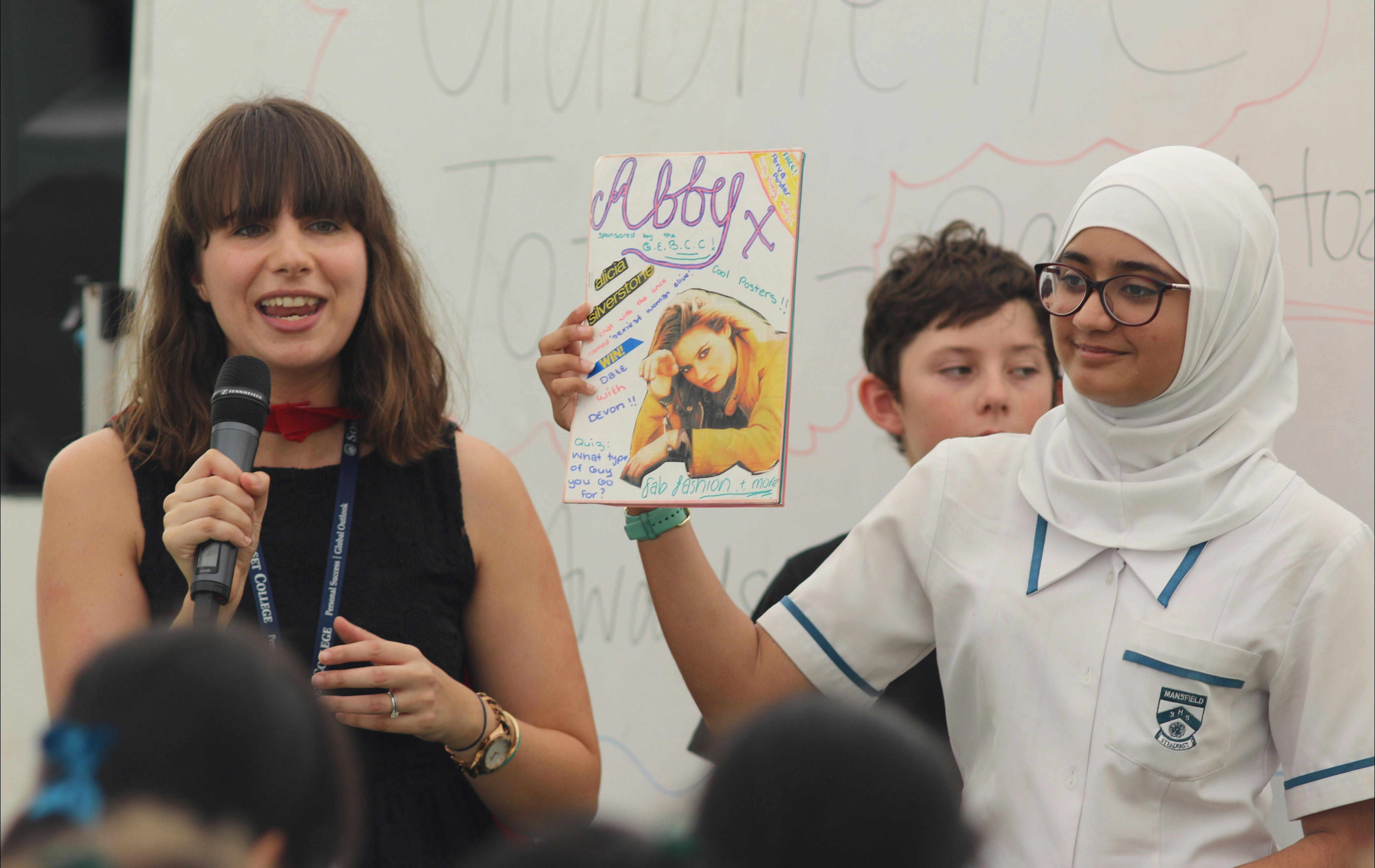 Author Gabriel Tozer with visiting student