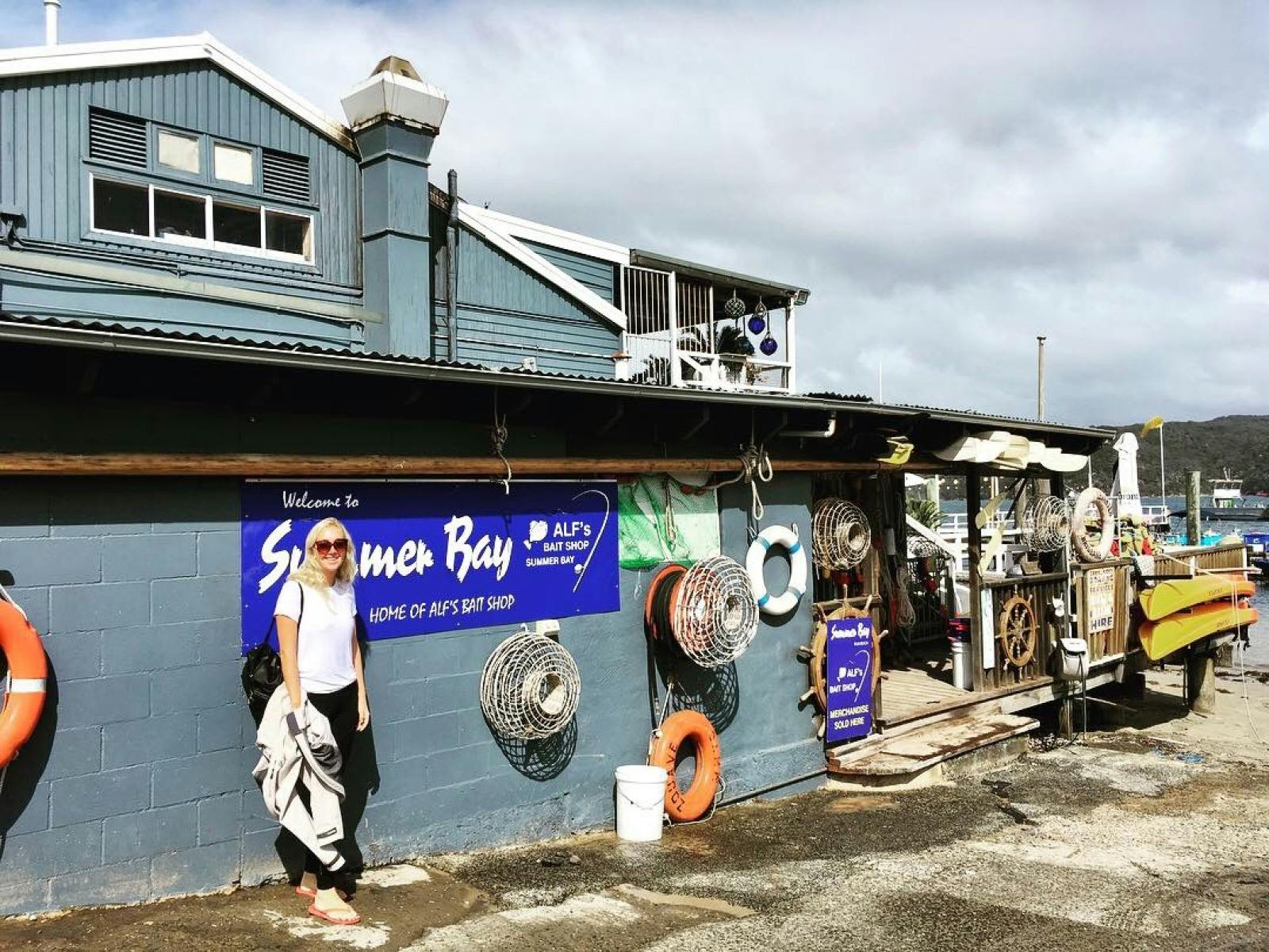 Girl by cafe in Palm Beach