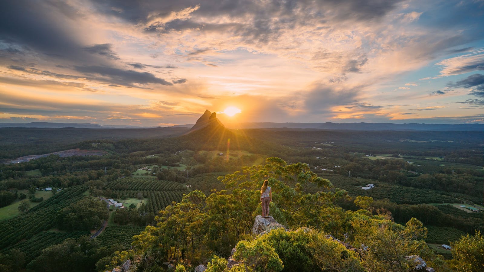 View of Glass House Mountains